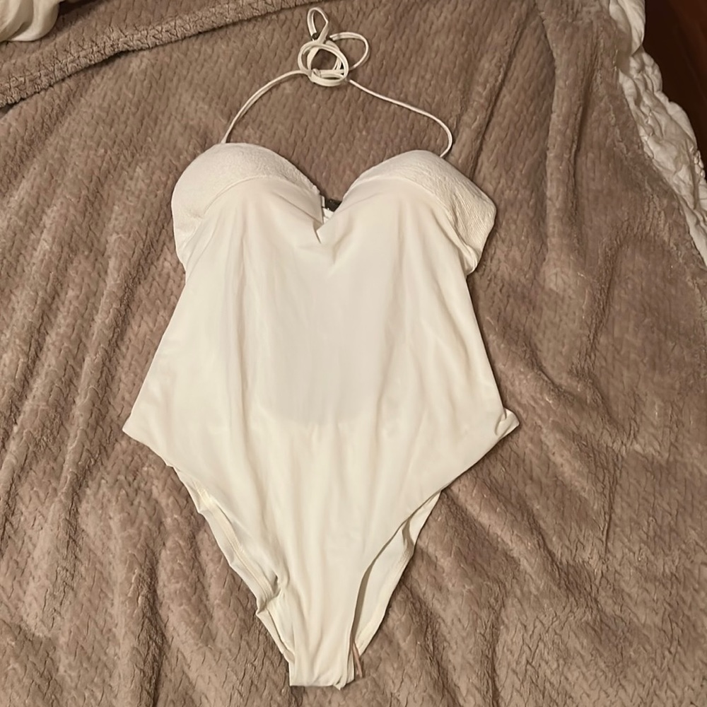 Vintage Armani white one piece bathing suit